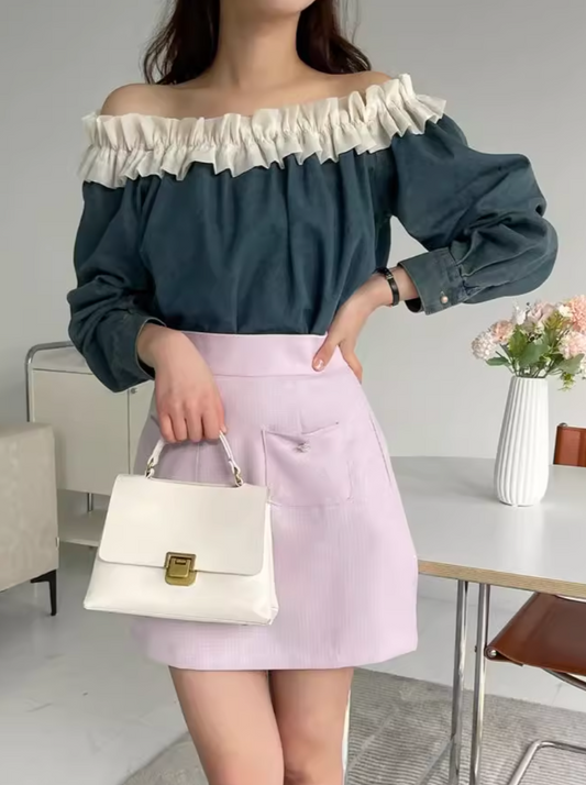 オフショルダーデニムトップス CPA42330