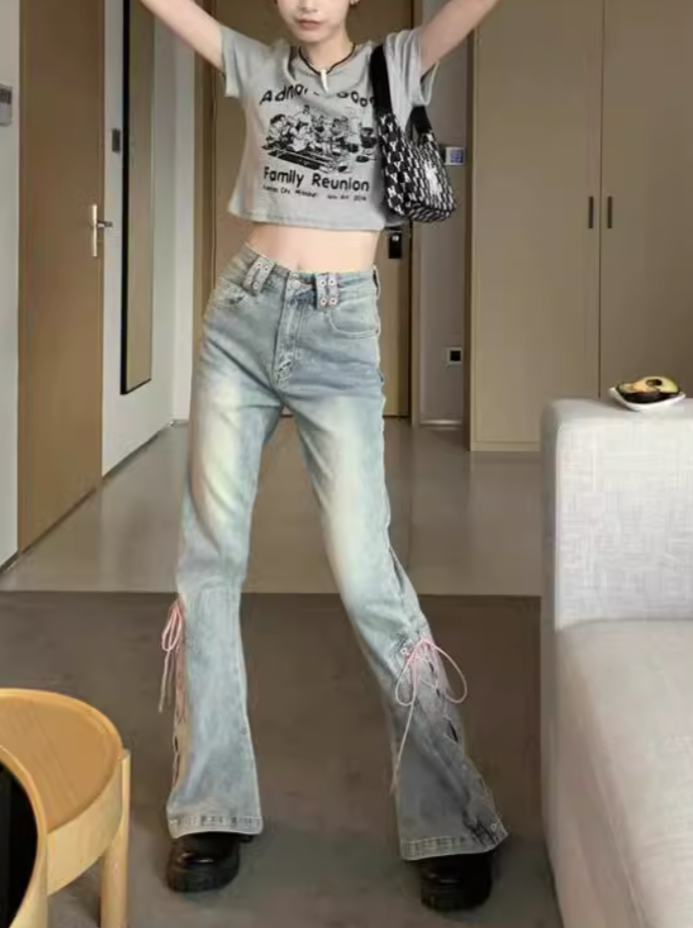 ピンクリボンデニムパンツ DPB71307