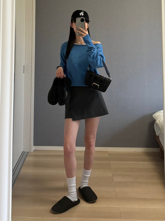 オフショルブルーニット DPB88083