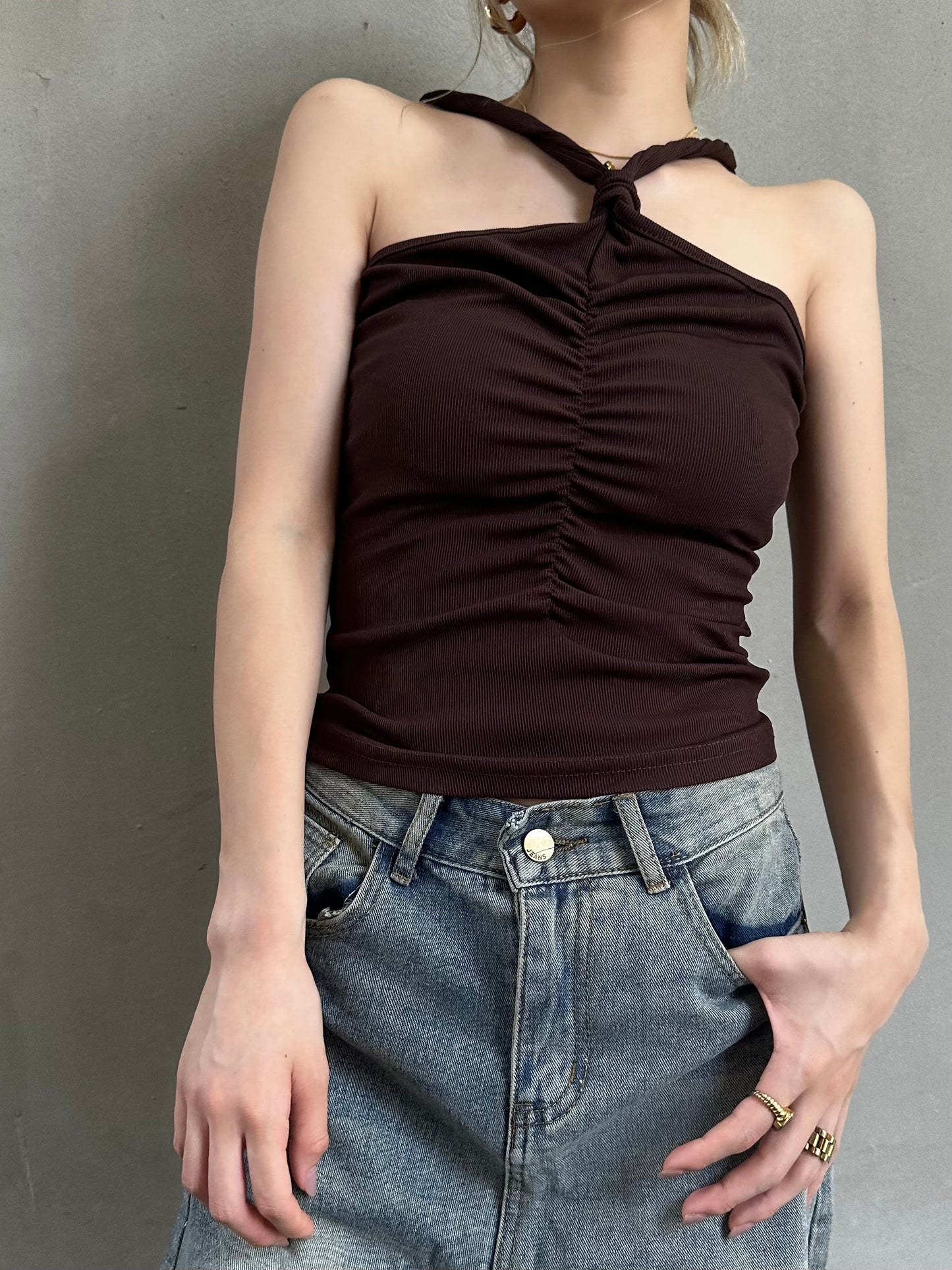 ホルターネックギャザートップス DPB26373