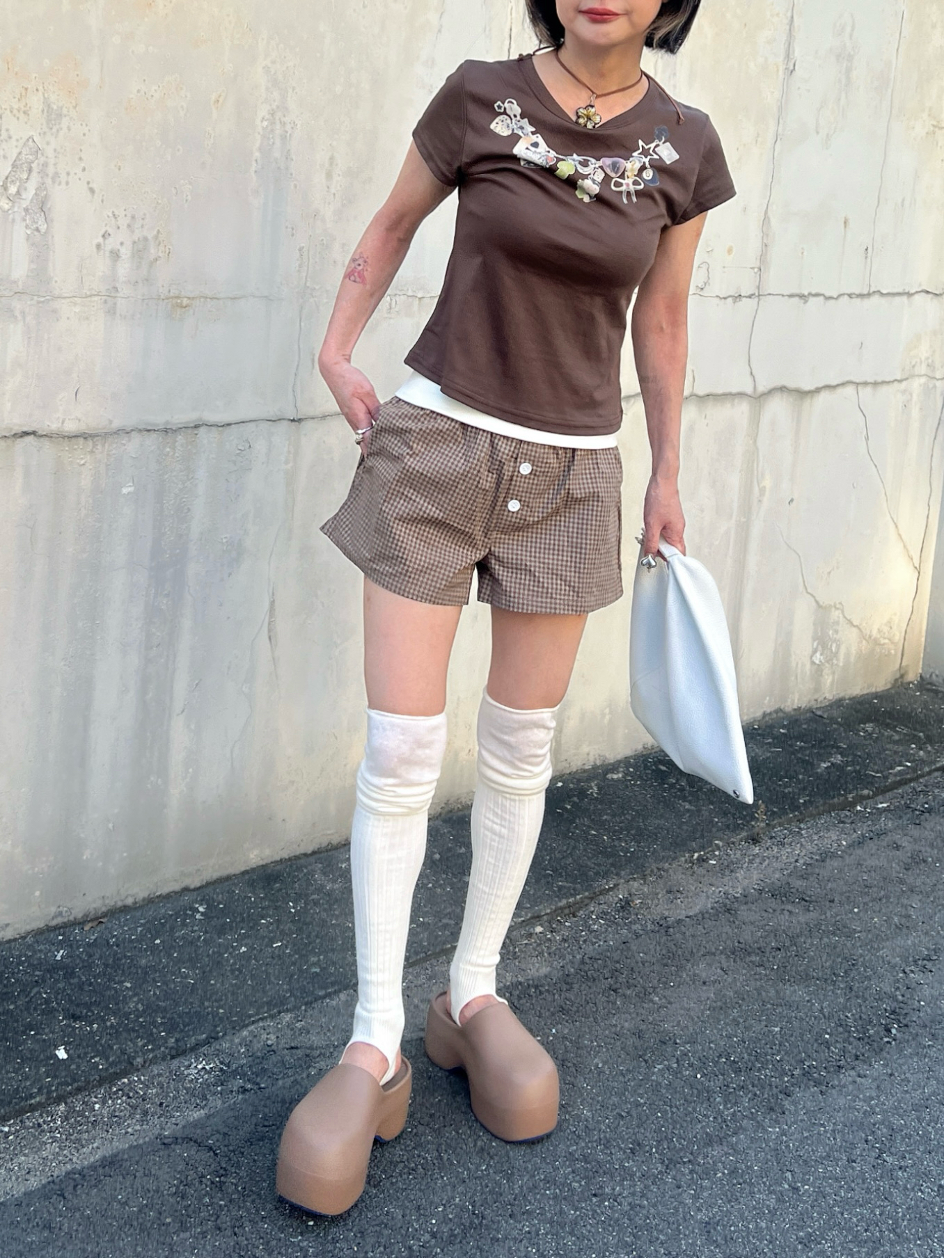 チェックデザインショートパンツ DPB79182