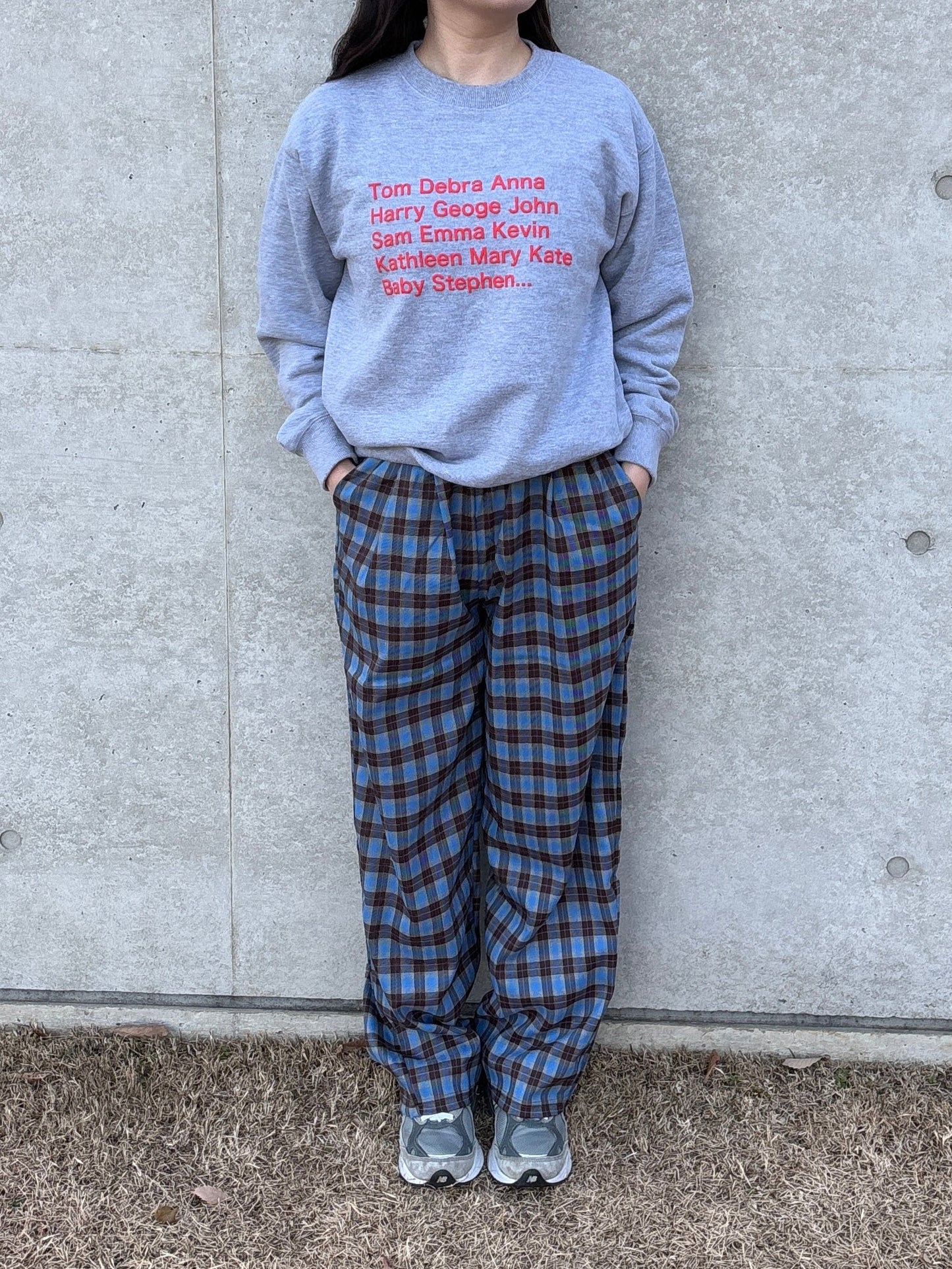 ブルーチェックワイドパンツ DPB84120