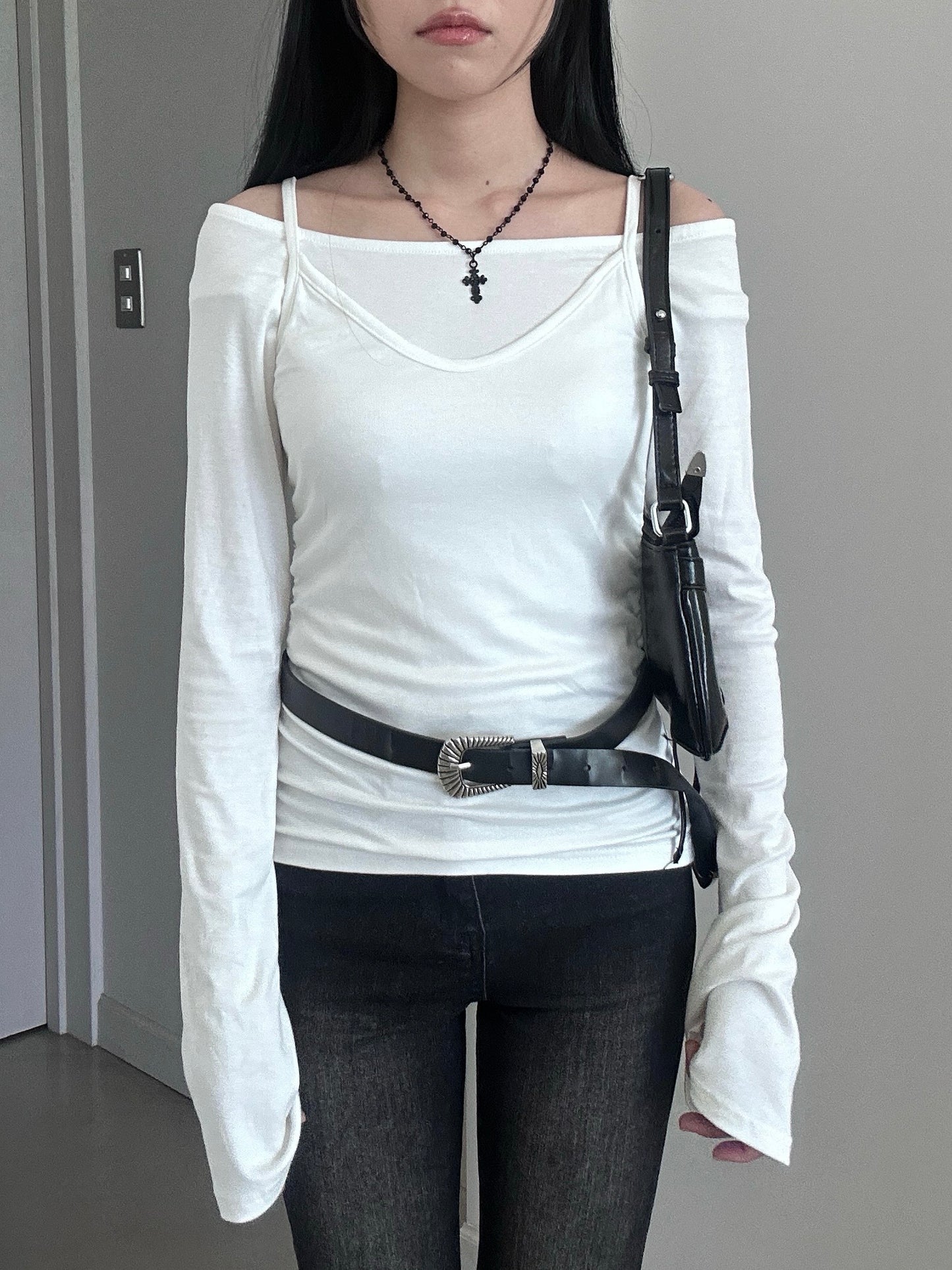 ダブルシャツホワイトトップス DPB43322