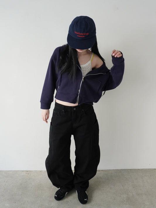 クロップドダブルジップパーカー DPB85062