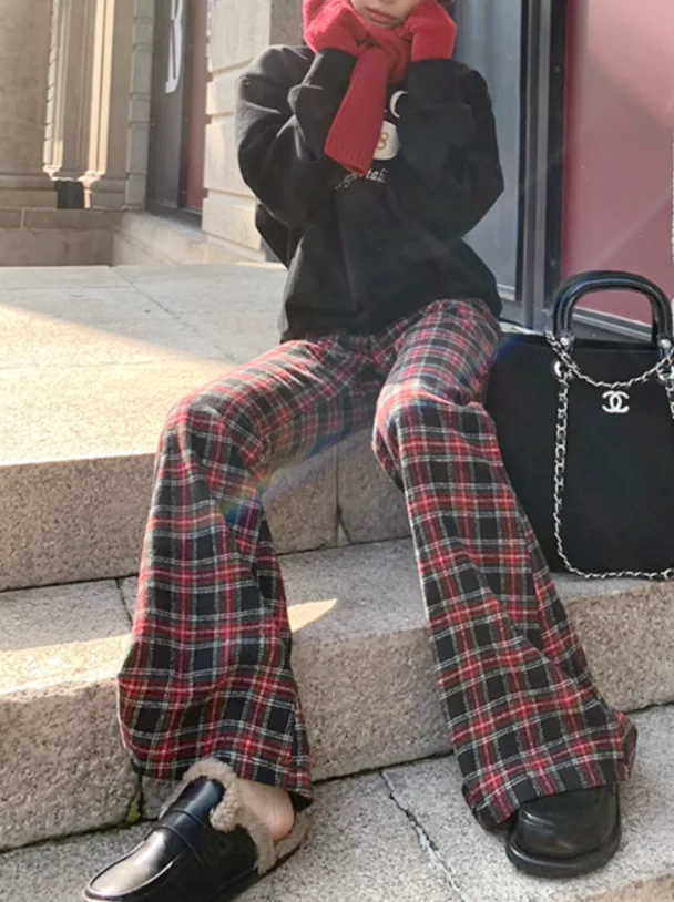 ワイドレッグチェックパンツ DPB71288