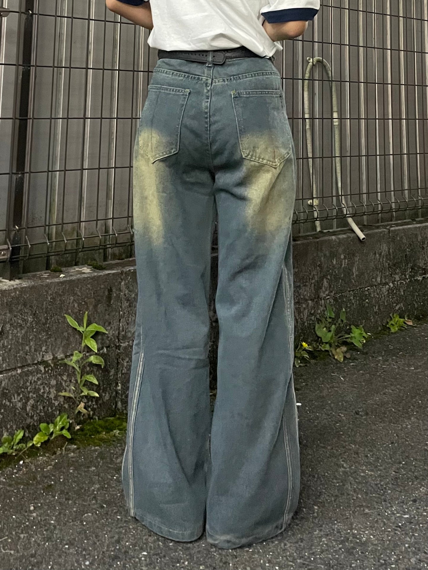 ラインワイドデニムパンツ DPB64024
