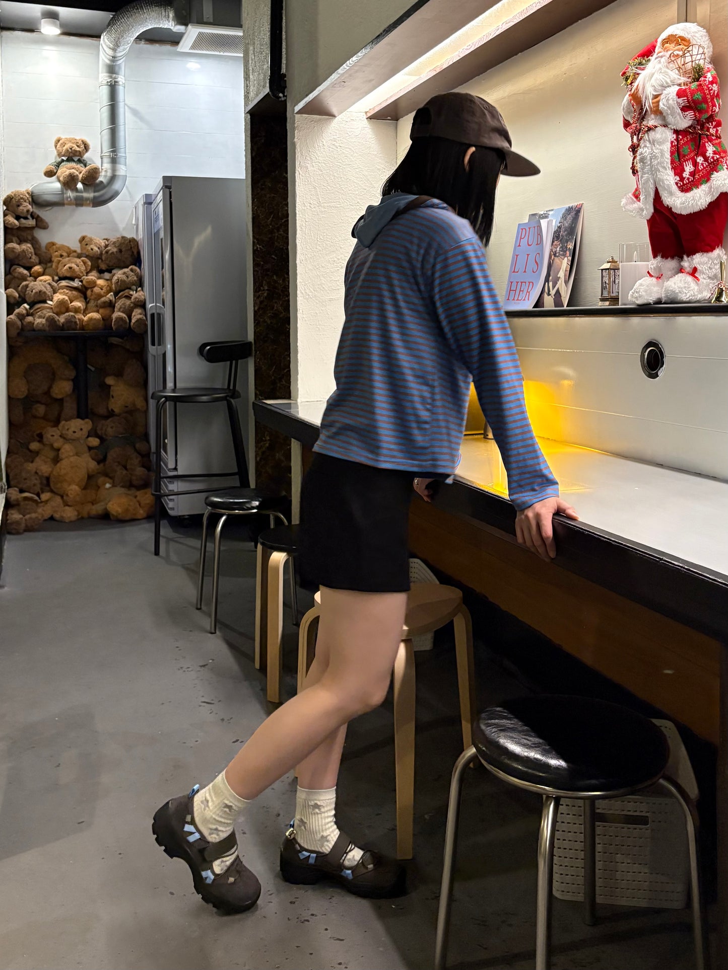 ボーダーヘンリーフーディトップス DPB99007