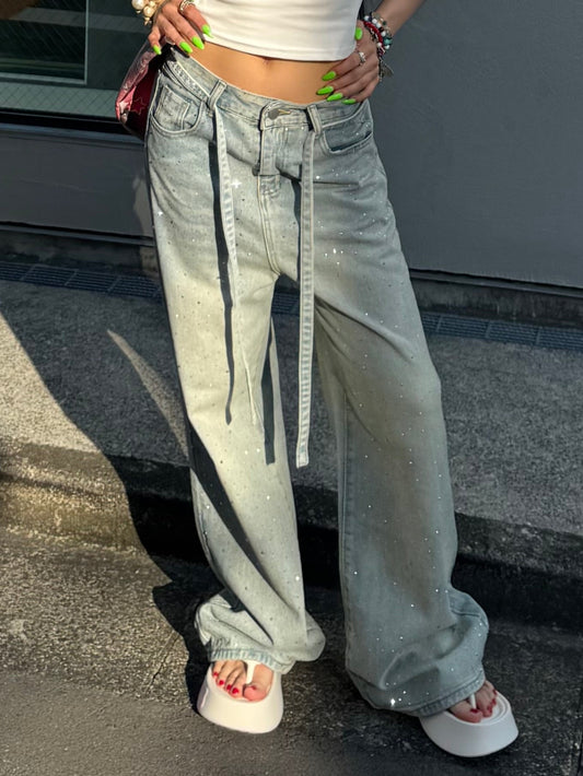 ラメストレートデニムパンツ DPB86071