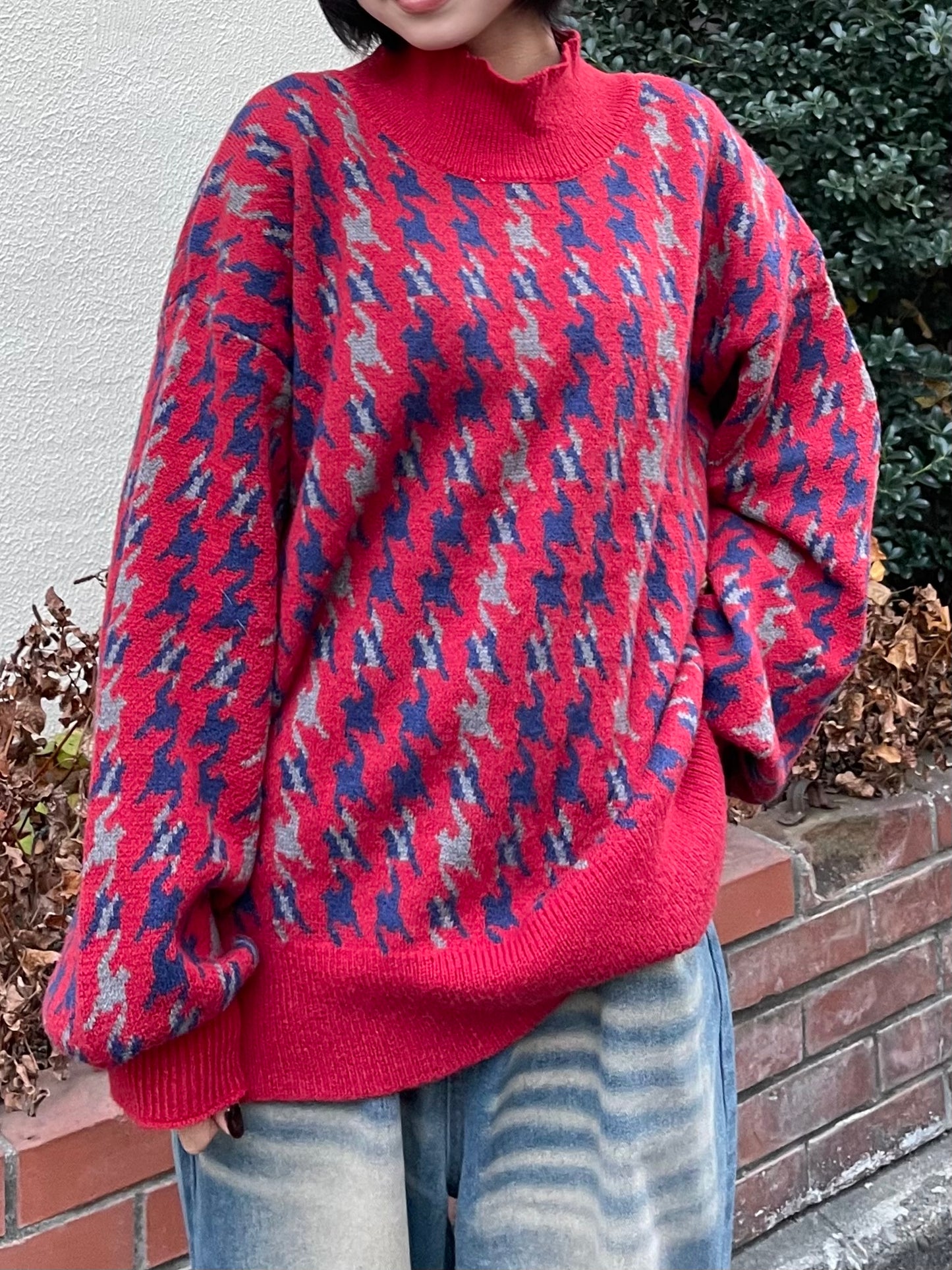 千鳥格子ニット DPB64056