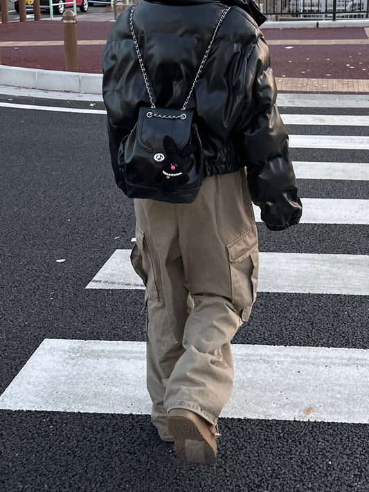 ブラックシルバーリュックバッグ DPB43188