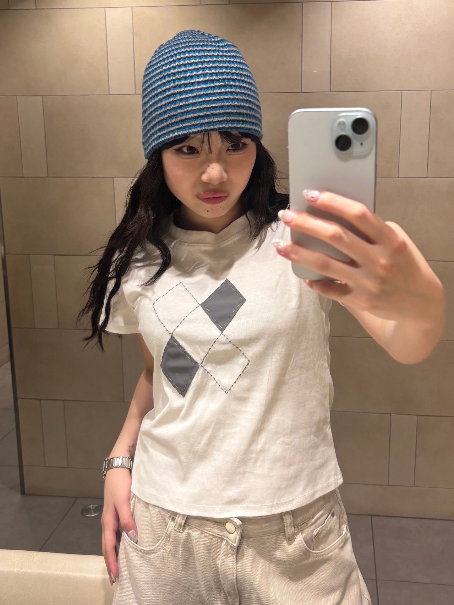 アーガイルラウンドネックTシャツ DPB89006