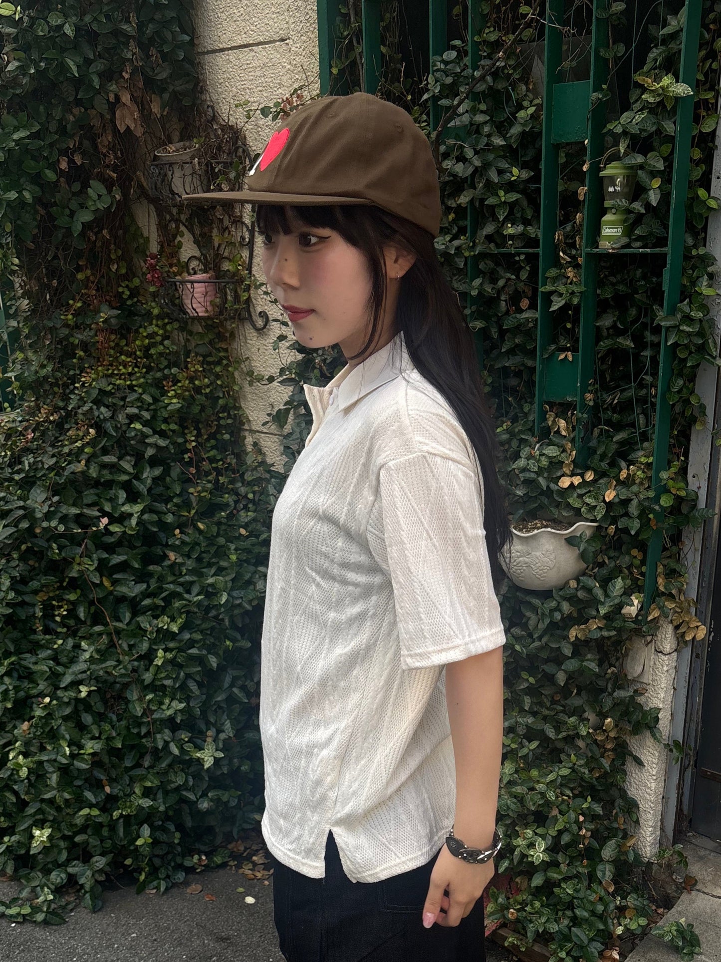 ホワイトニットポロTシャツ DPB89052