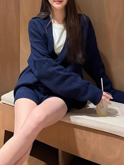 Vネックルーズニットトップス DPB71666