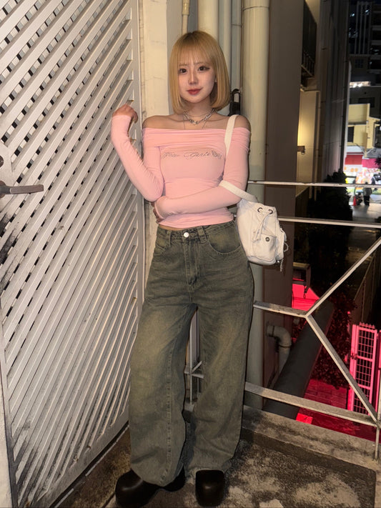 ラインストーンロングスリーブTシャツ DPB68151