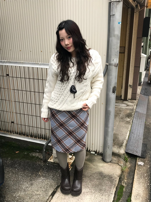 ミディアムチェックスカート DPB89190