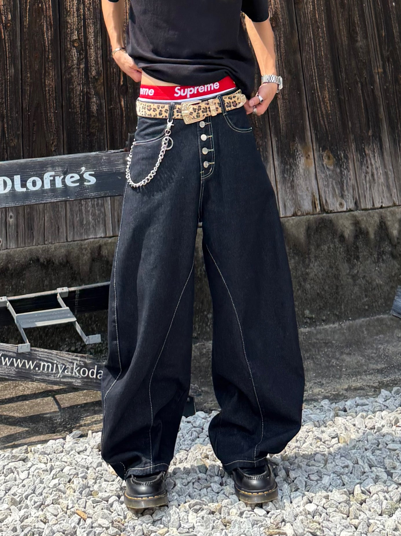 Kenshin_ボタンデザインワイドデニムパンツ DPB73405