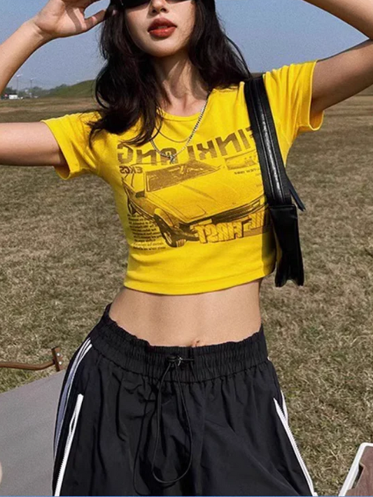 カーデザインクロップドTシャツ DPB71519