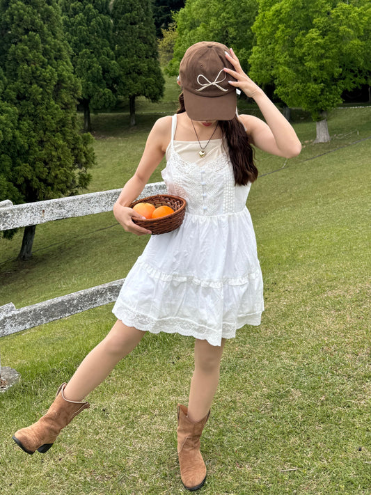 Vネックレースキャミワンピース CPA45006