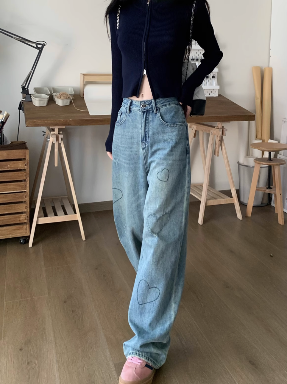 ハートデザインデニムパンツ DPB71273