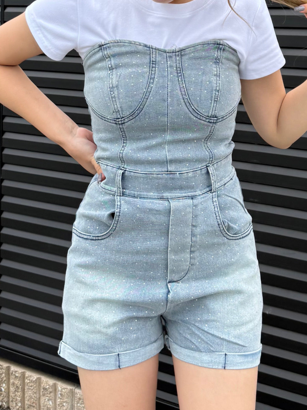 ラメデニムオールインワン DPB73369