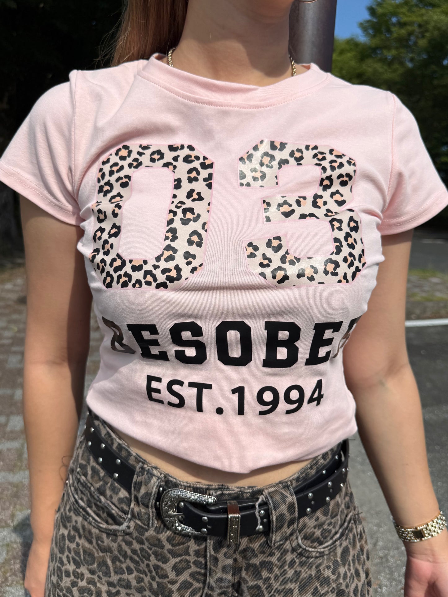 レオパードロゴクロップドTシャツ DPB73427
