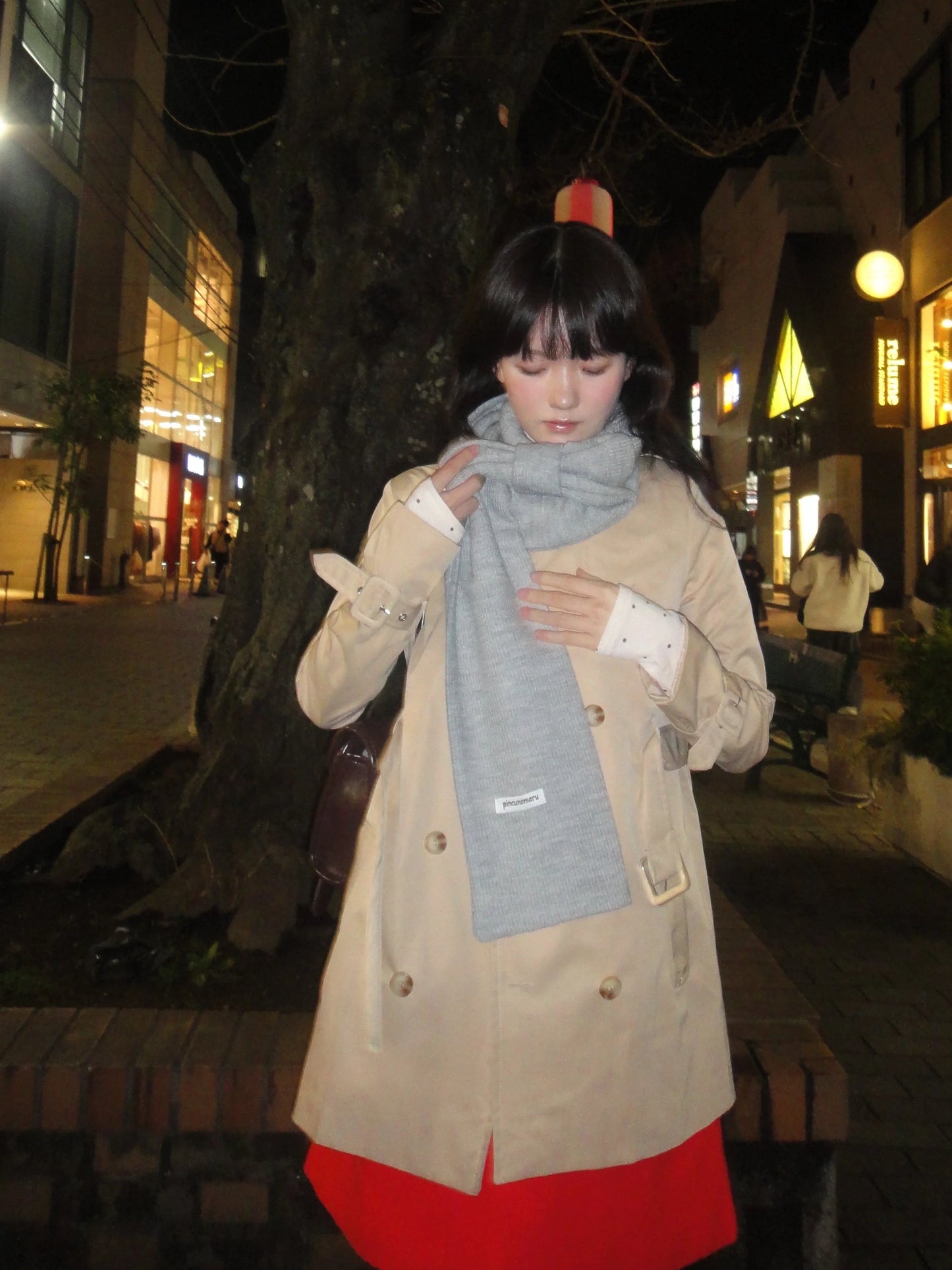 ラウンドカラーレッドミニワンピース DPA43617