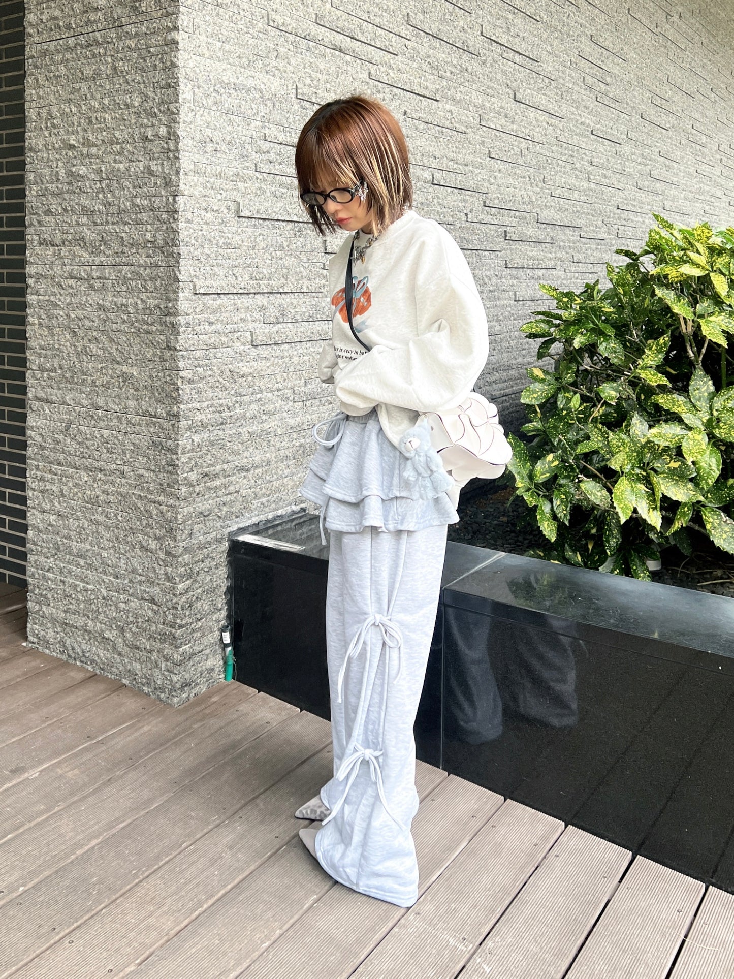 スカートレイヤードリボンスウェットパンツ DPB79200