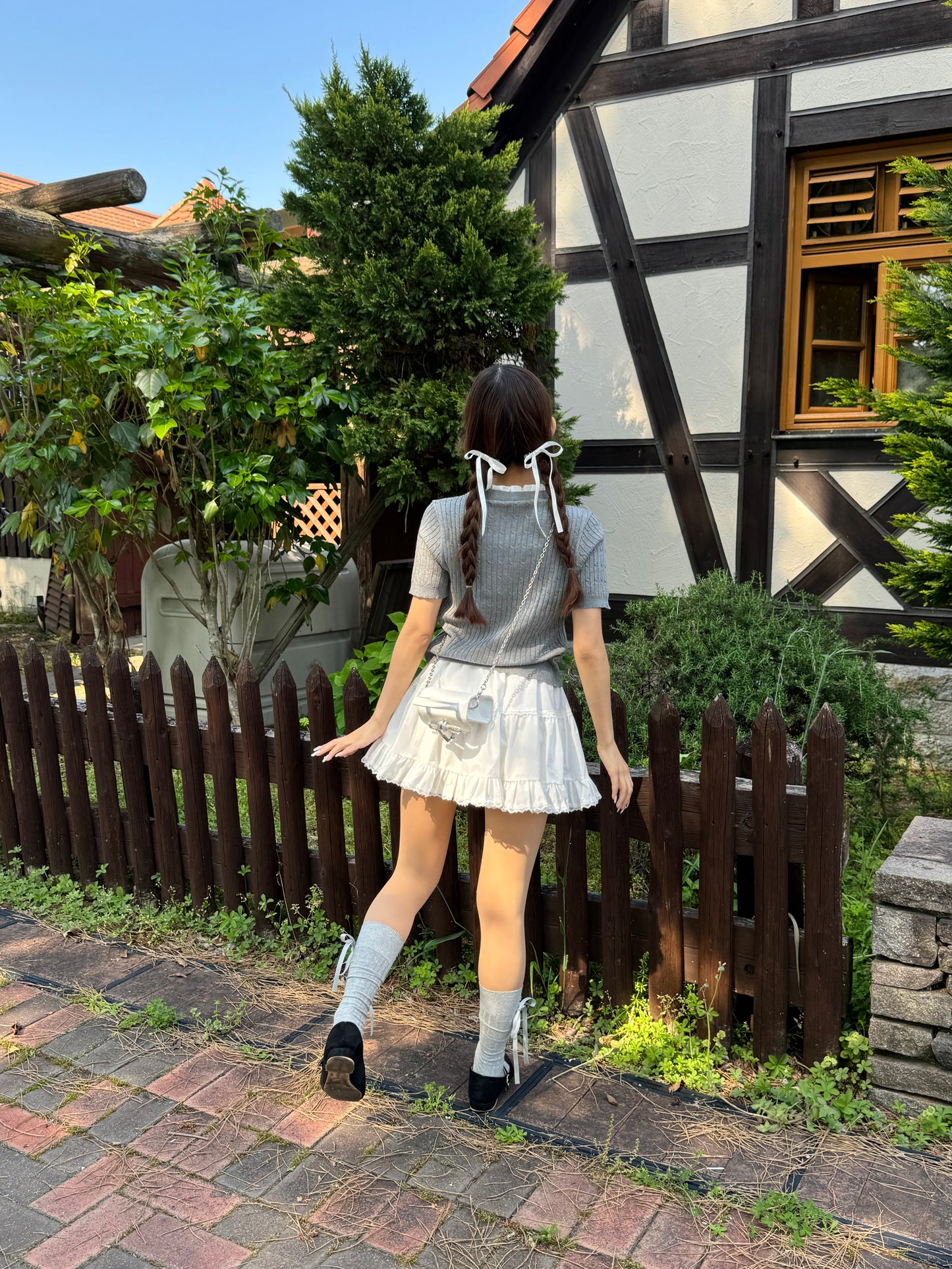 レースフリルミニスカート CPA45013