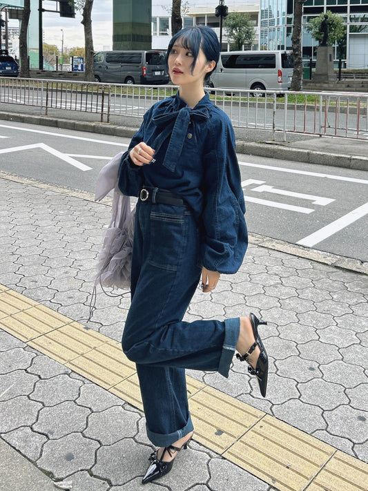 デニムリボンタイブラウス CPA22145