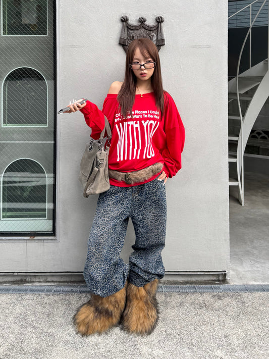 レオパードデニムパンツ DPB86130