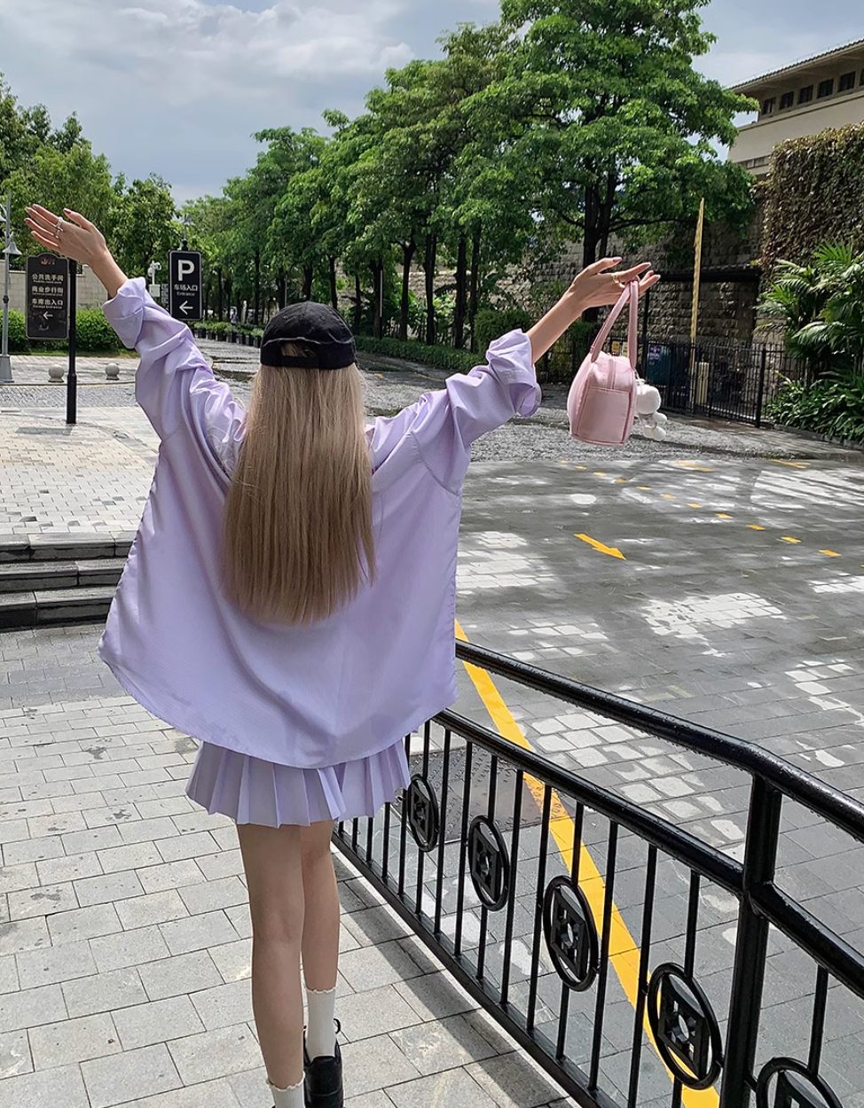 パープルプリーツスカート DPB71348