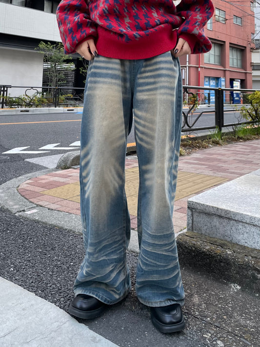 ウォッシュラインワイドデニムパンツ DPB64053