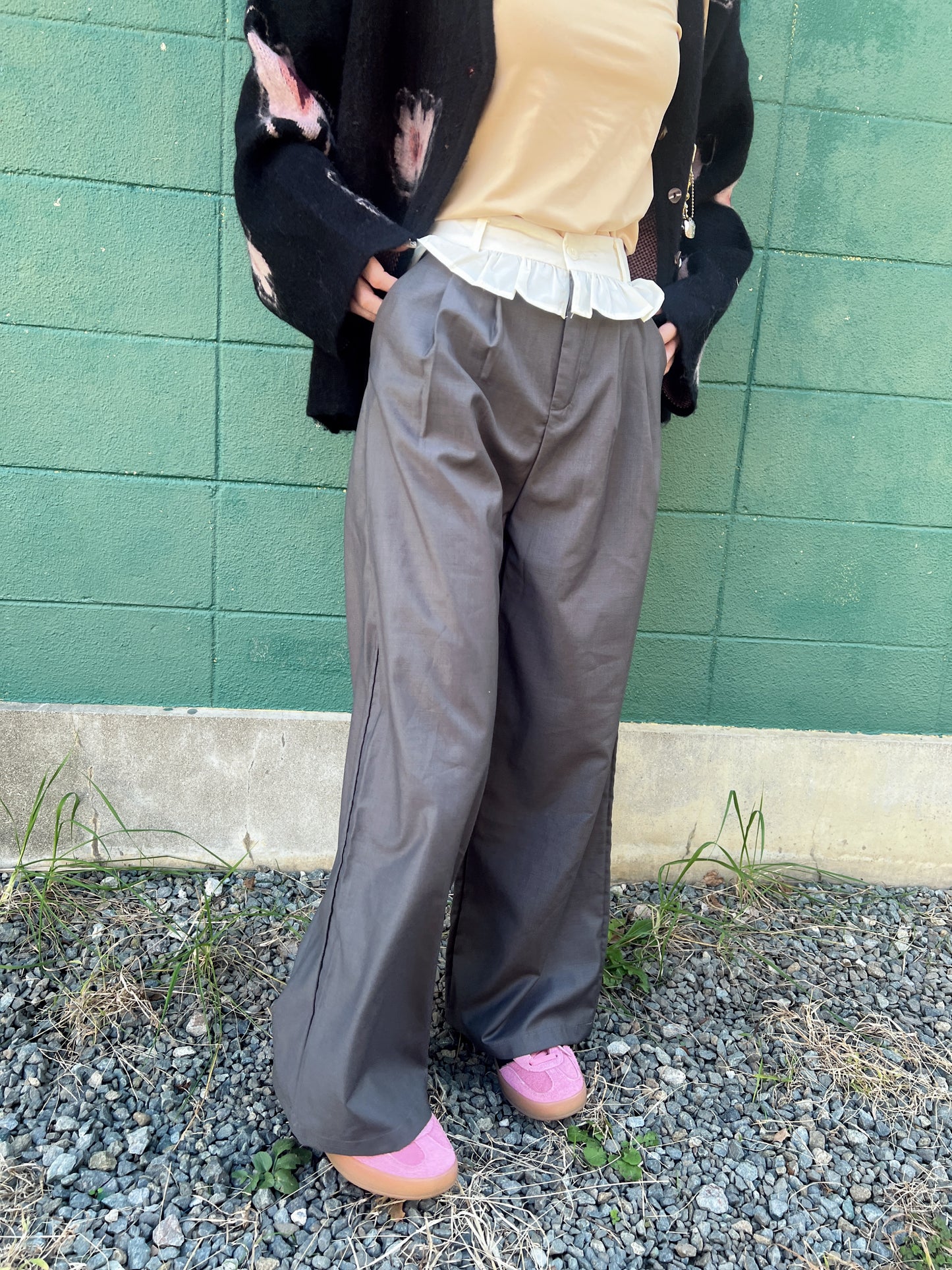 ウエストフリルワイドパンツ DPB79052