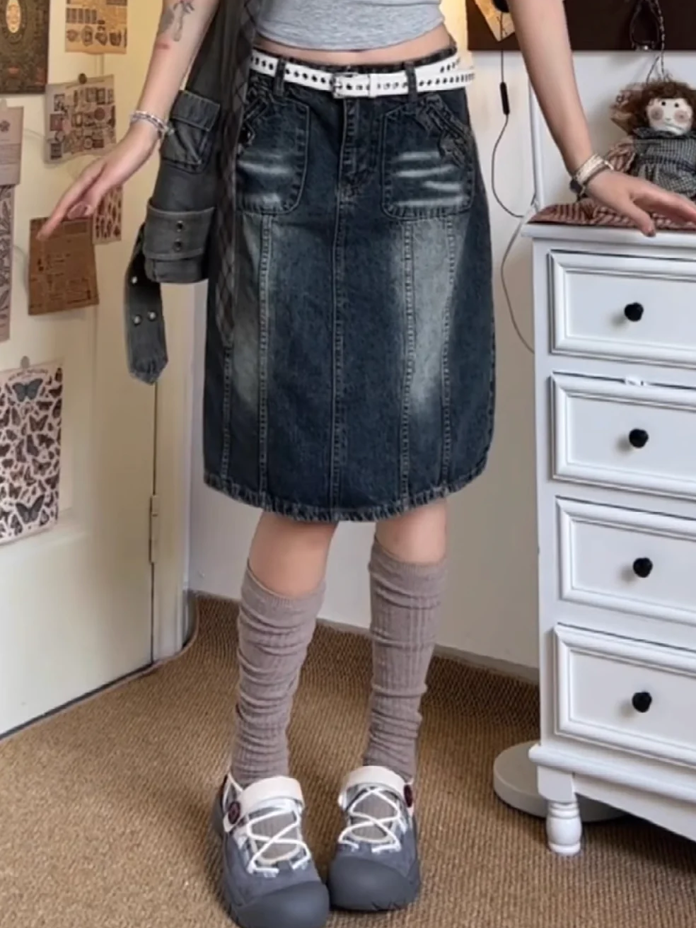 ミディアムデニムスカート DPB71722