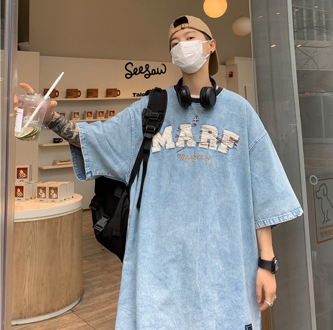 ウォッシュドデニムTシャツ SPA09022