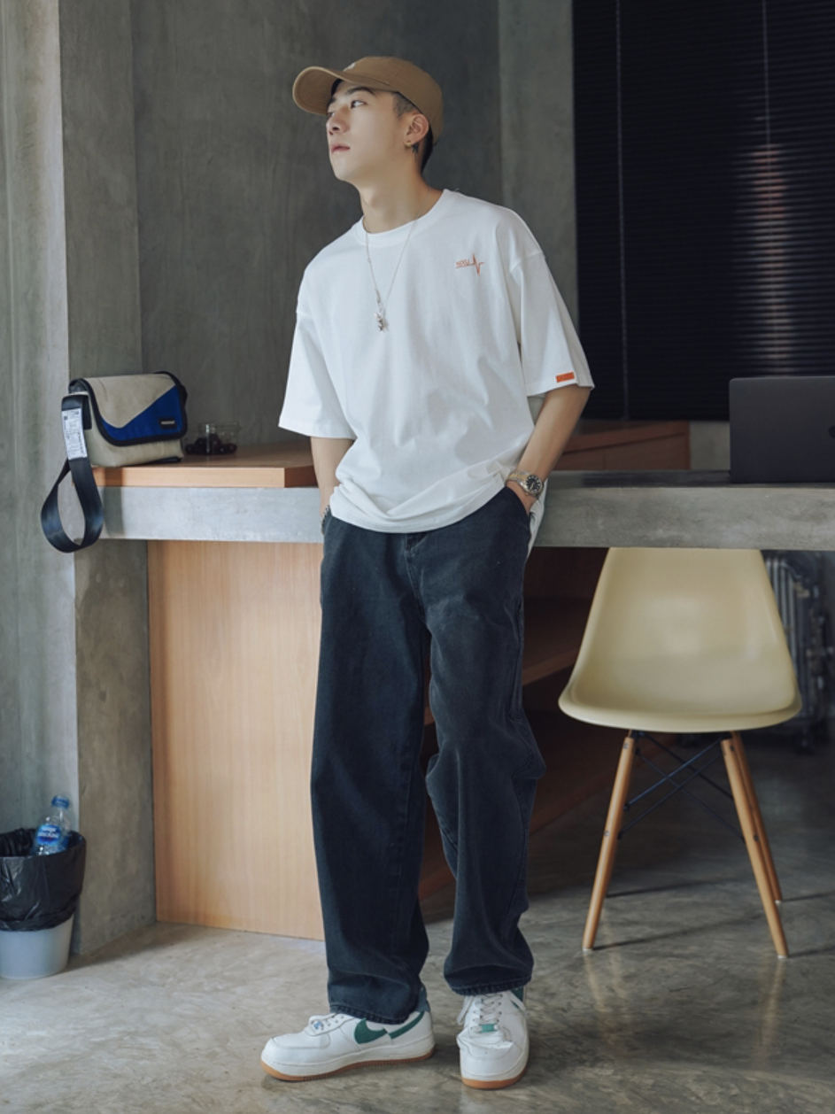 バックデザイン刺繍Tシャツ SBA01043