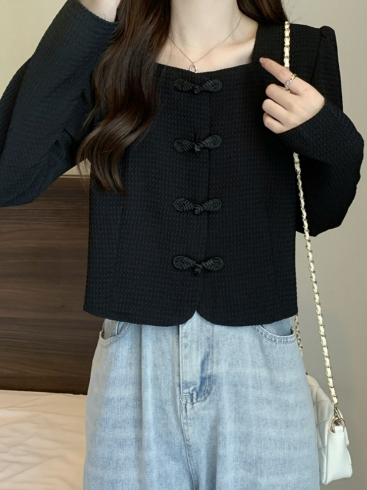 チャイナワッフルカーディガン CPA42114