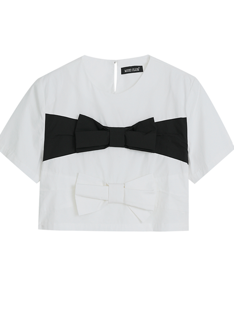 リボンバイカラートップス CPA42239