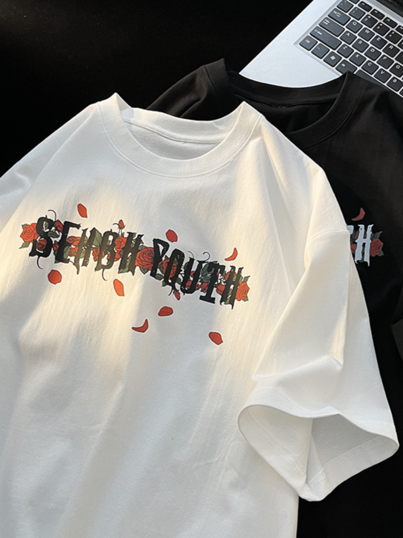 ローズプリントTシャツ SPA09282