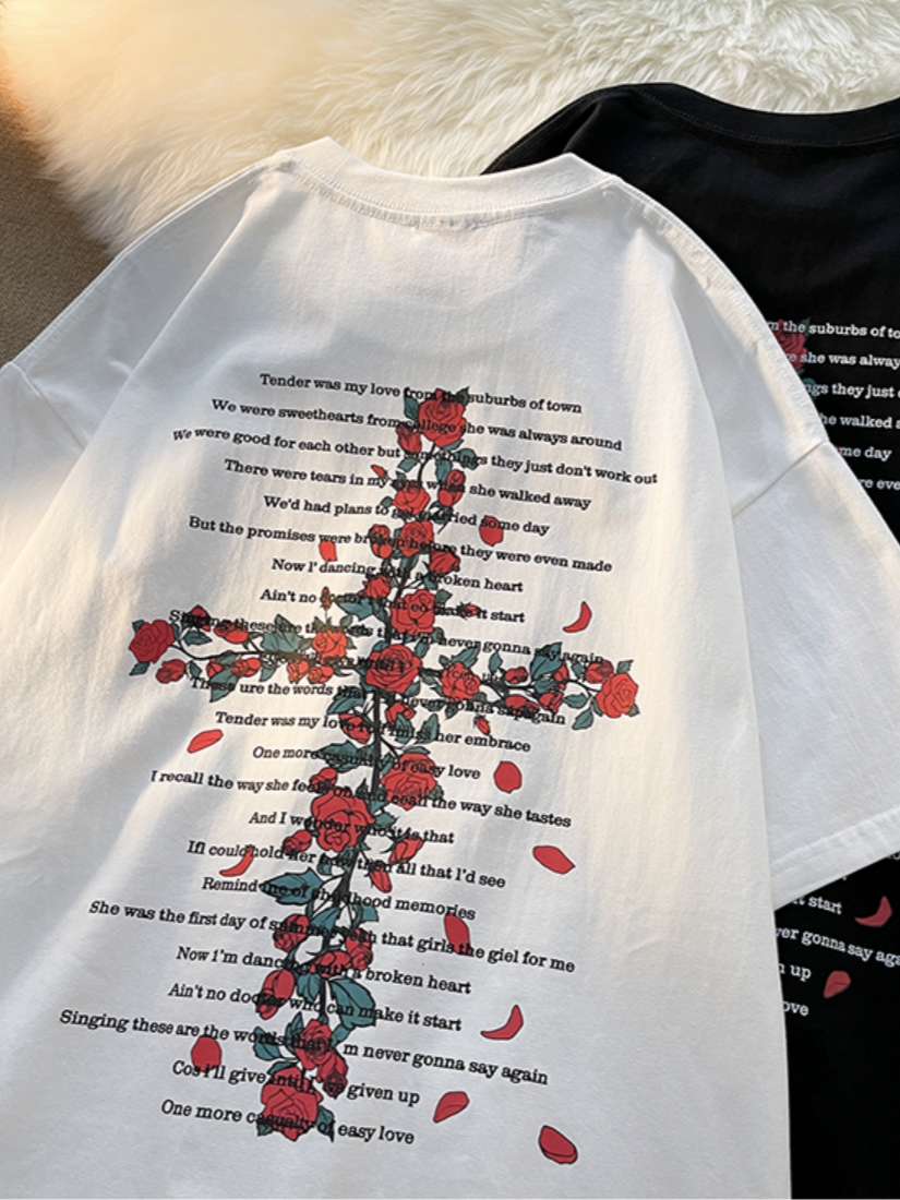 ローズプリントTシャツ SPA09282