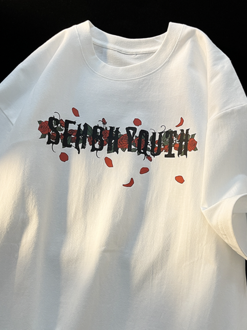 ローズプリントTシャツ SPA09282