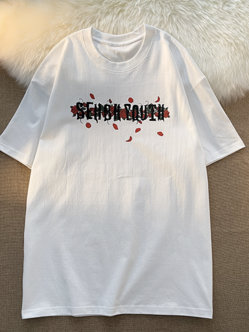 ローズプリントTシャツ SPA09282