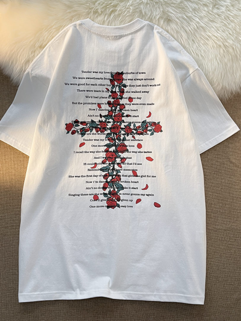 ローズプリントTシャツ SPA09282