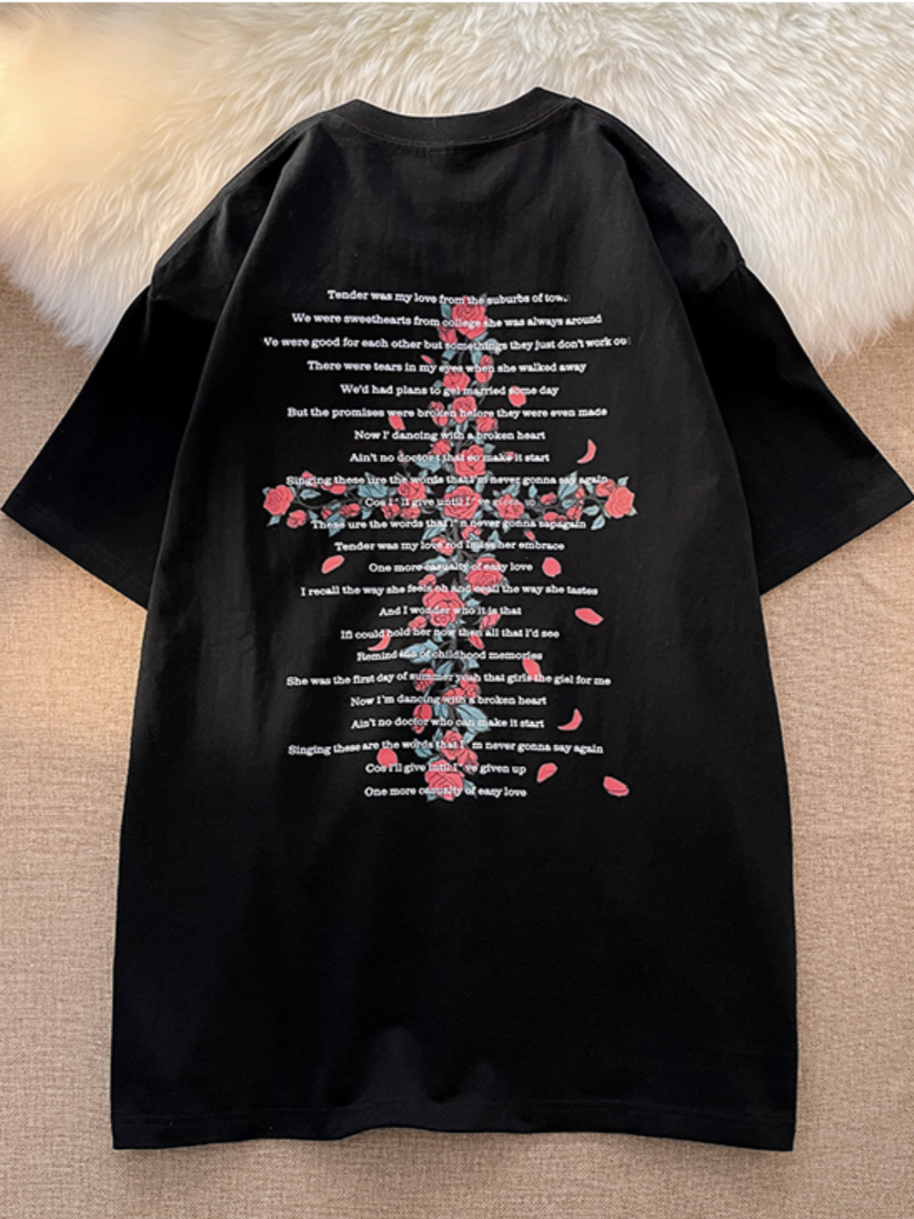 ローズプリントTシャツ SPA09282