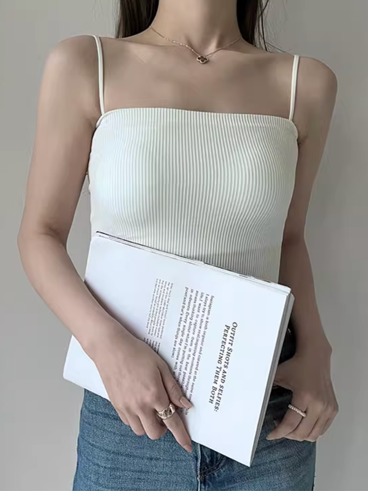 パット付きリブキャミソール CPA42161