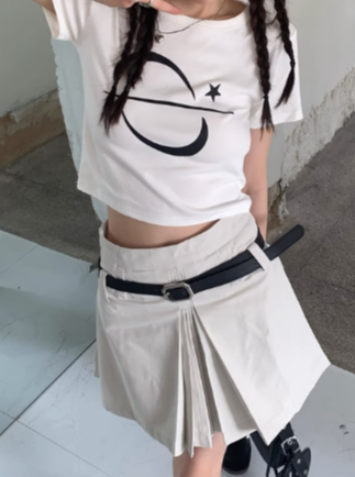 プリントクロップドTシャツ DPB71214