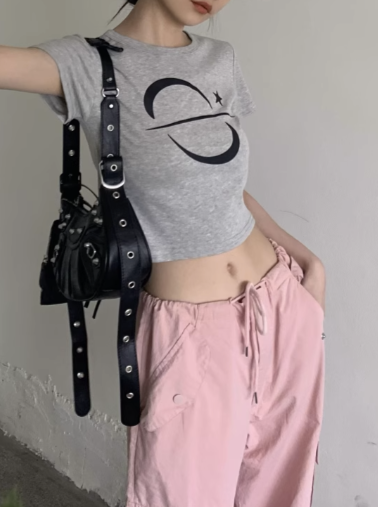 プリントクロップドTシャツ DPB71214