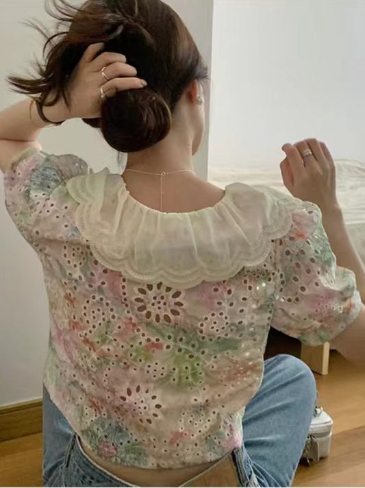 カラーレースブラウス CPA42043