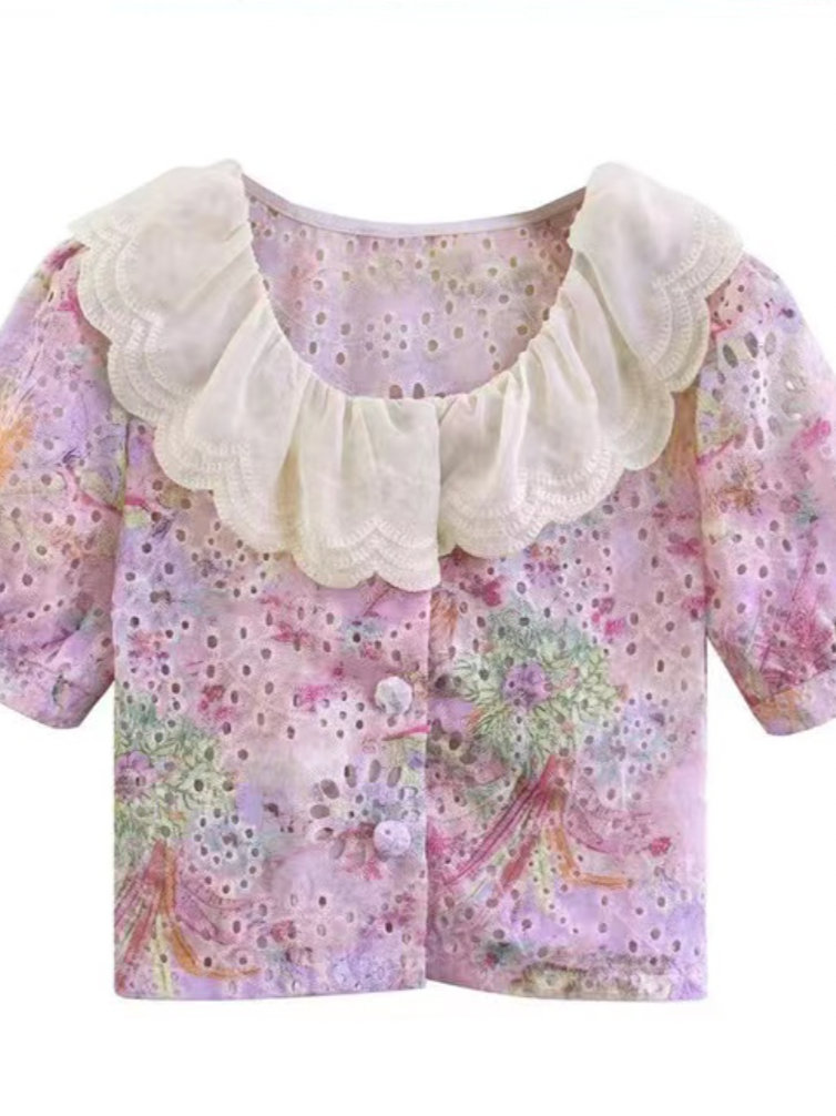 カラーレースブラウス CPA42043