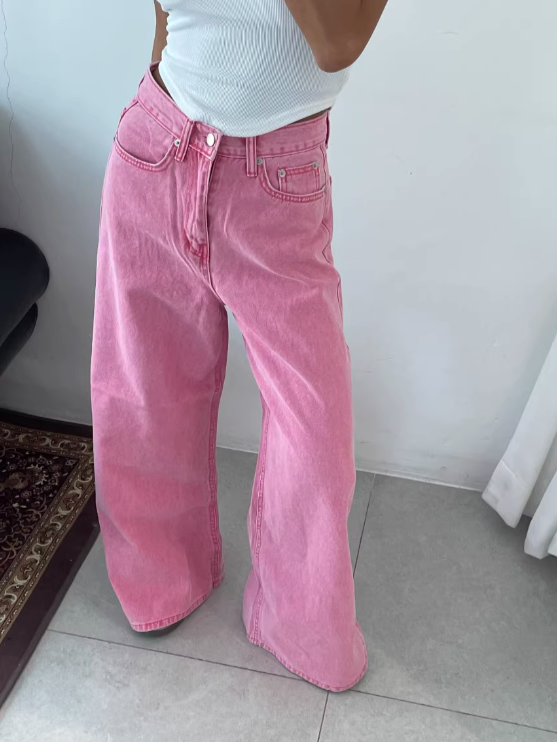 ワイドピンクデニムパンツ DPB71217